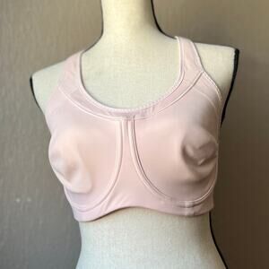 Athleta Sports Bra 34DD Cross Back Women's Pink Underwired Lightly Padded Lined